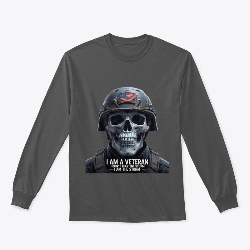 Fearless Veteran Skull Long Sleeves Tee