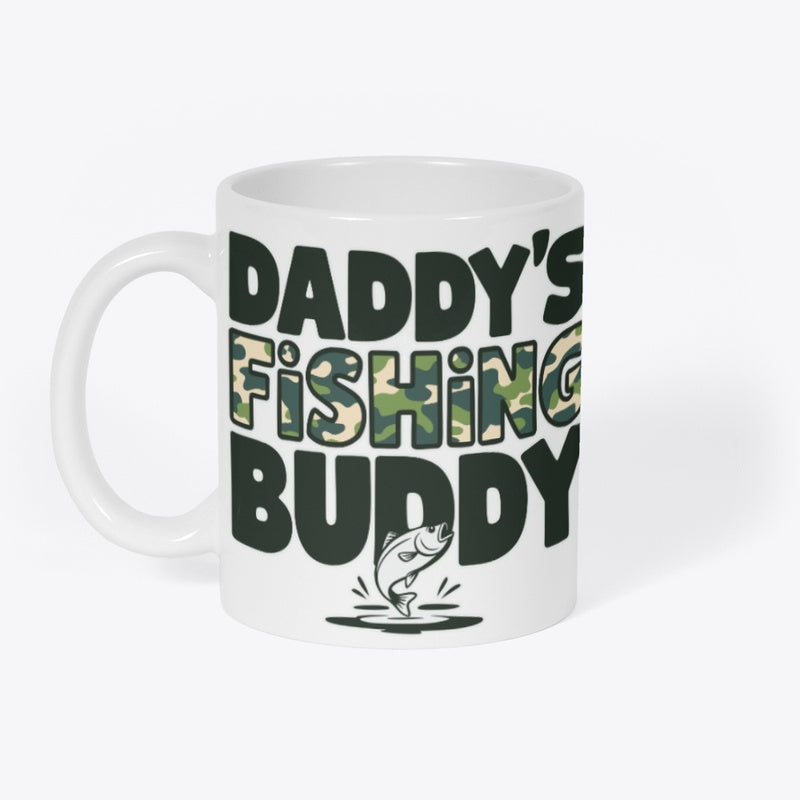 Daddy’s Fishing Buddy Mug – Camo Print Coffee Cup for Outdoorsy Dads