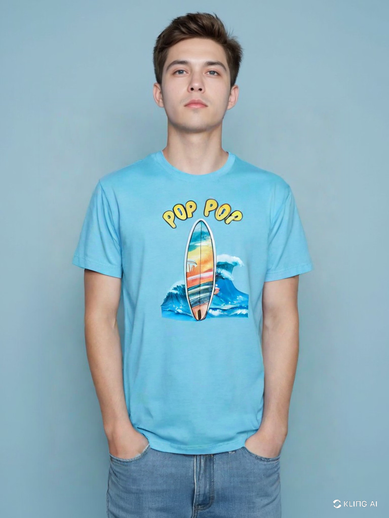 Pop Pop’s Surfing Buddy T-Shirt – Surfboard & Waves Design