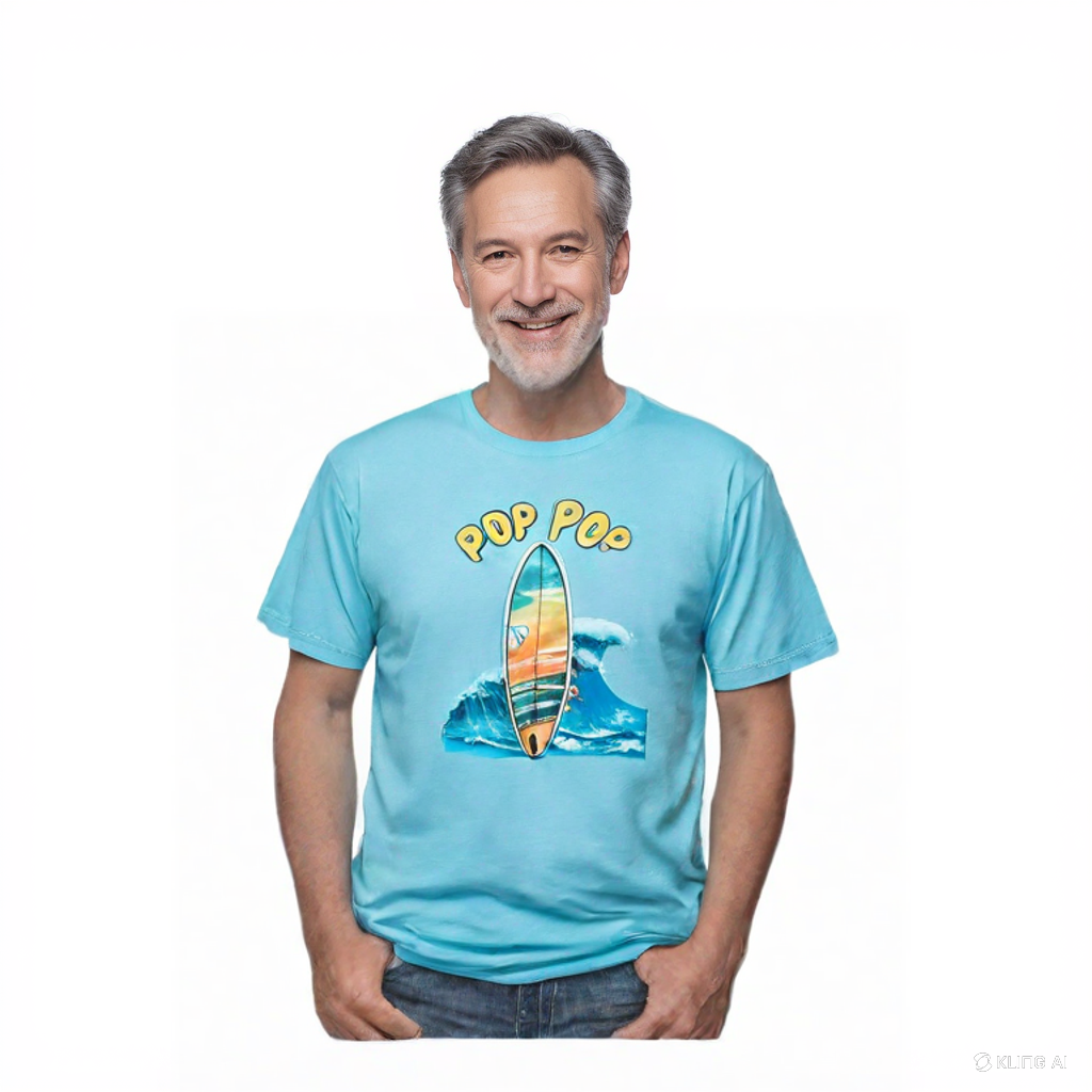 Pop Pop’s Surfing Buddy T-Shirt – Surfboard & Waves Design