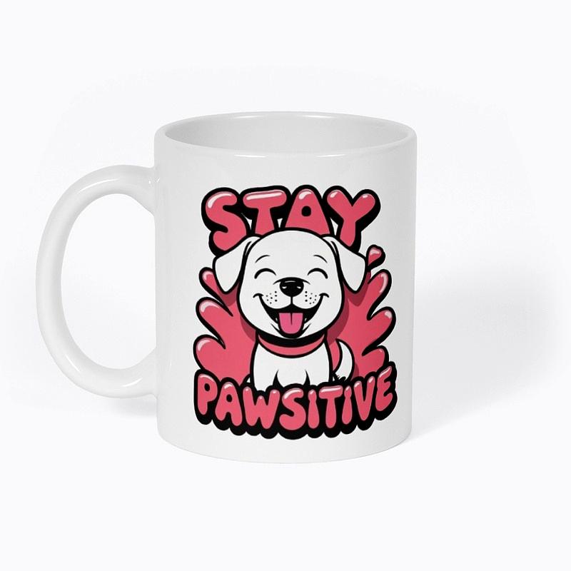 Stay Pawsitive Mug – Cute Motivational Dog Coffee Cup for Pet Lovers