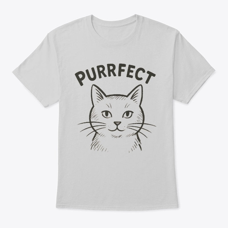Purrfect Cat Lover T-Shirt – Cute Minimal Sketch Tee