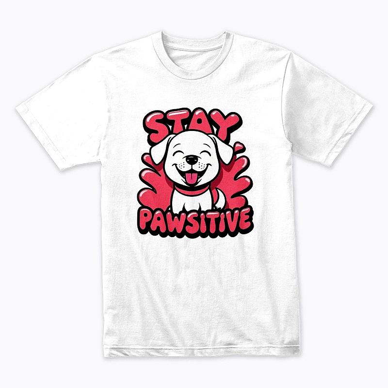 Stay Pawsitive T-Shirt – Cute Motivational Dog Tee for Animal Lovers