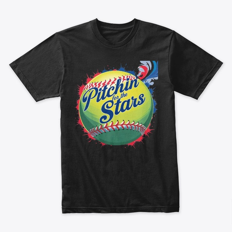 Pitchin' for the Stars T-Shirt – Colorful Softball Graphic Tee for Players & Fans