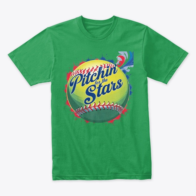 Pitchin' for the Stars T-Shirt – Colorful Softball Graphic Tee for Players & Fans