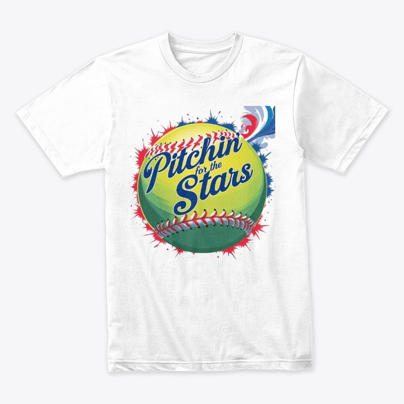 Pitchin' for the Stars T-Shirt – Colorful Softball Graphic Tee for Players & Fans