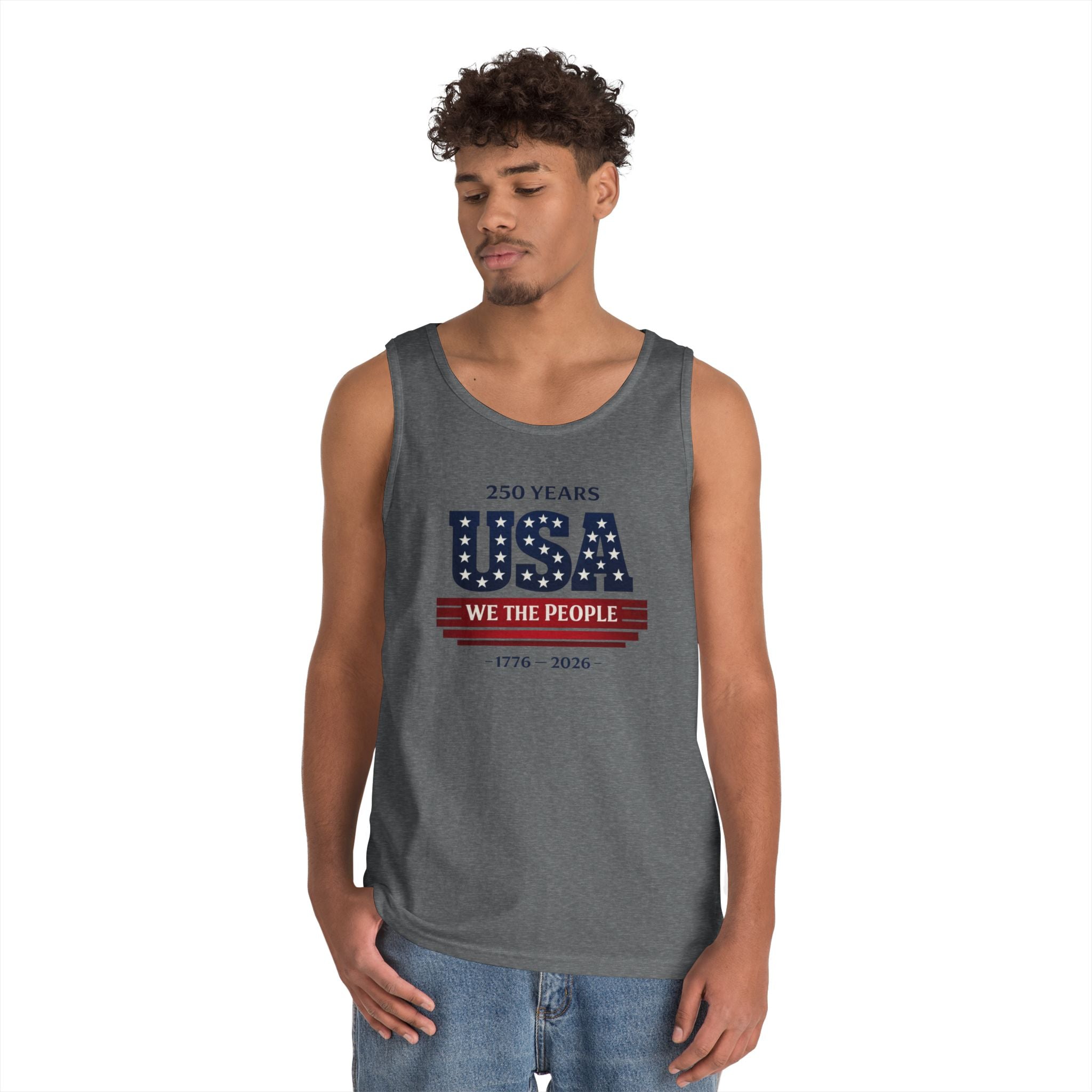 USA 250 Anniversary Tank Top — "We The People" Patriotic Fourth of July Shirt