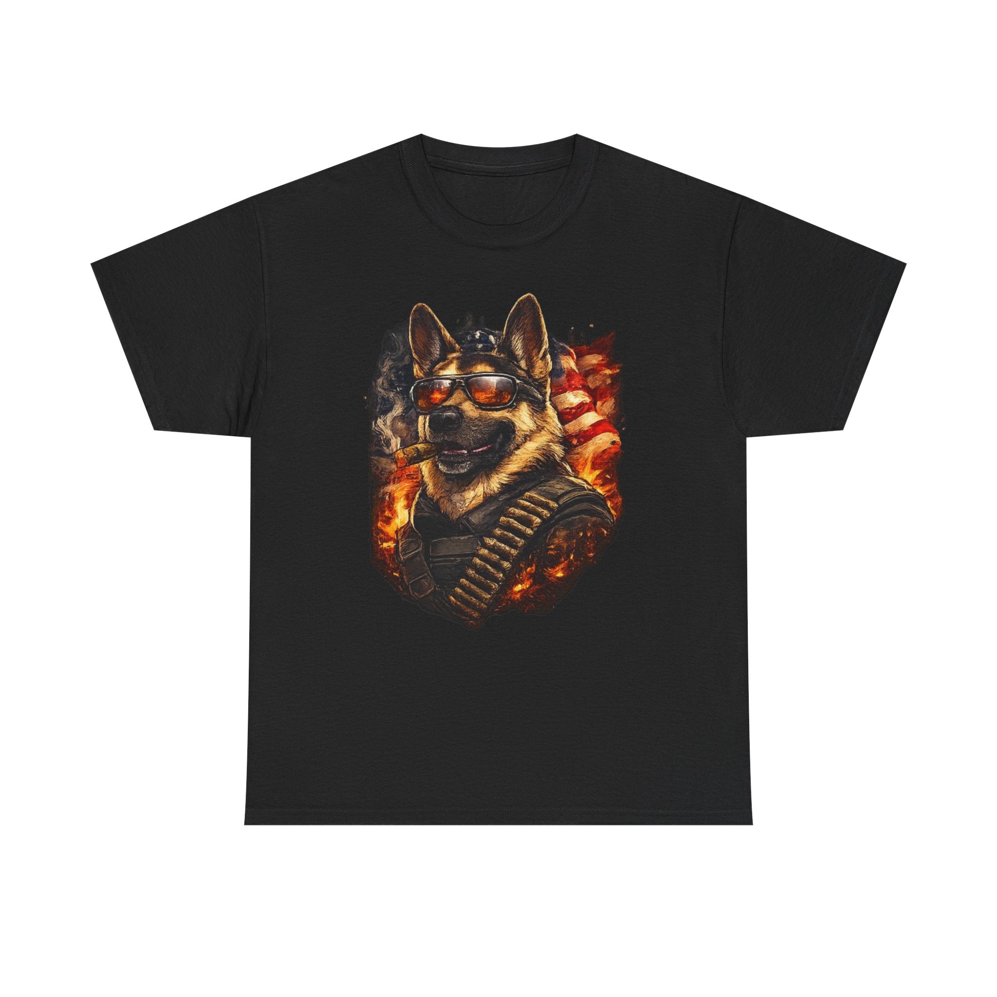 Patriotic Soldier Husky T-Shirt — Military Bandolier Flag Graphic Tee