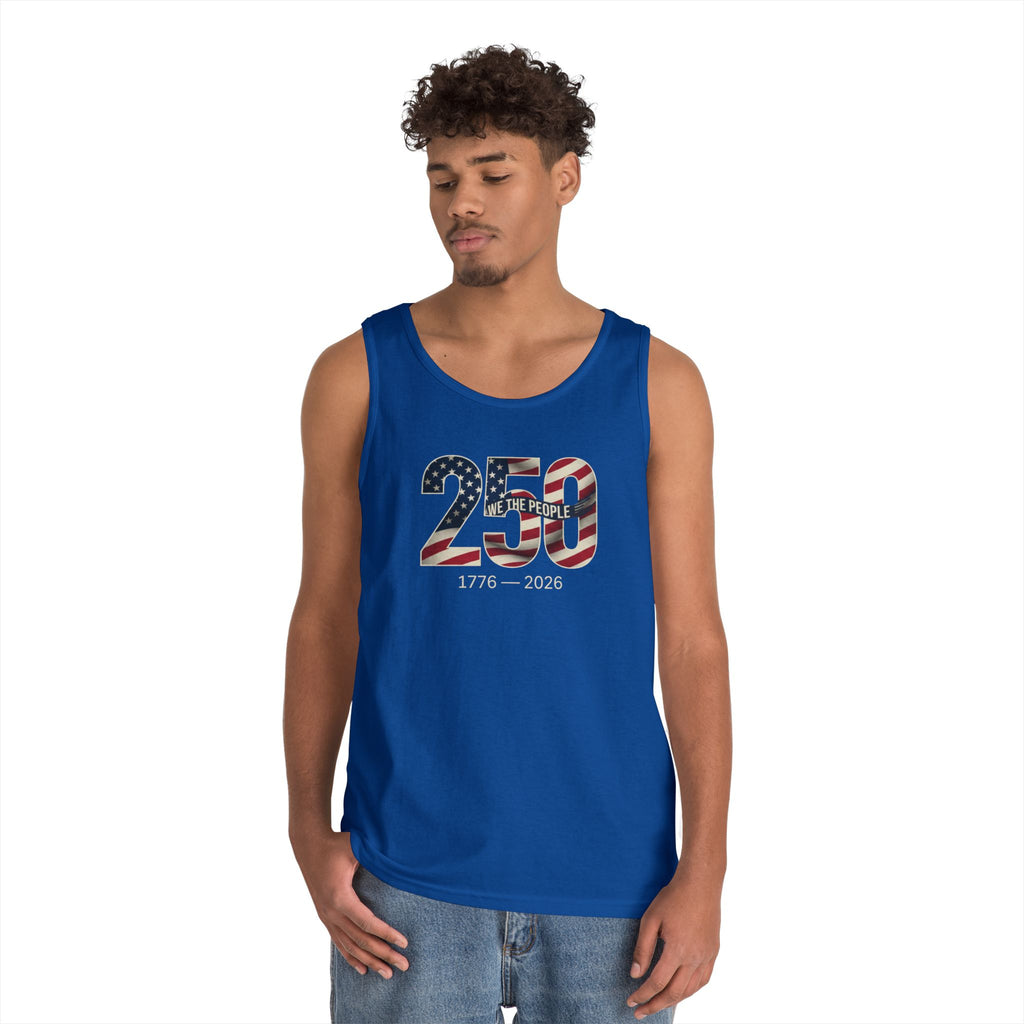 250 The People Patriotic Tank Top — American Flag Number Graphic, Unisex