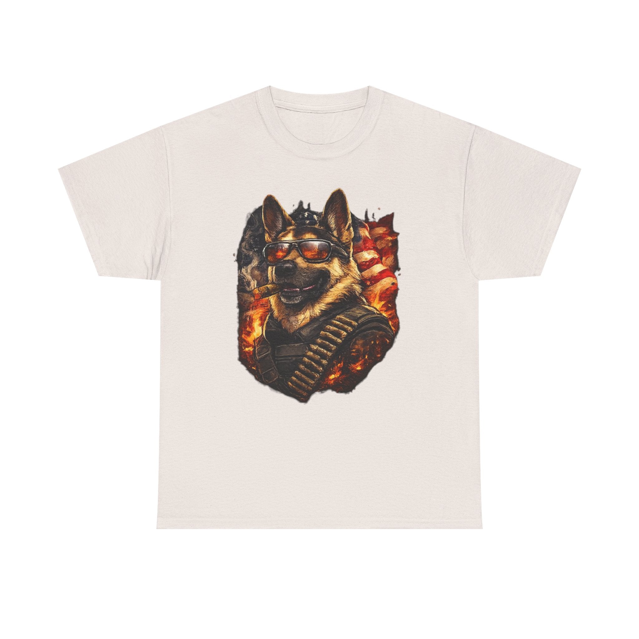 Patriotic Soldier Husky T-Shirt — Military Bandolier Flag Graphic Tee