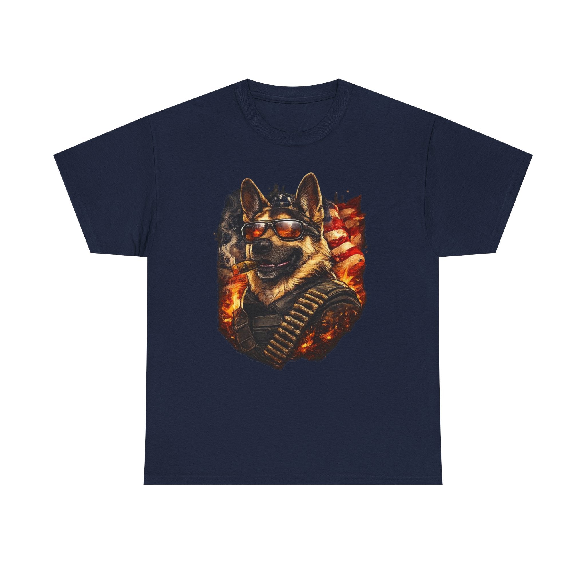 Patriotic Soldier Husky T-Shirt — Military Bandolier Flag Graphic Tee