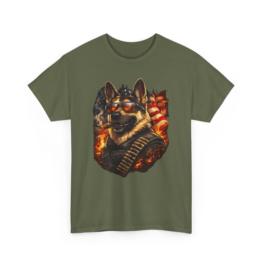 Patriotic Soldier Husky T-Shirt — Military Bandolier Flag Graphic Tee