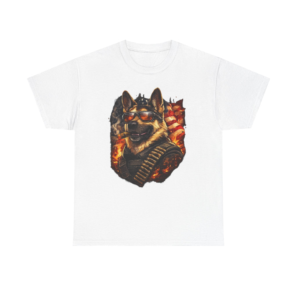 Patriotic Soldier Husky T-Shirt — Military Bandolier Flag Graphic Tee