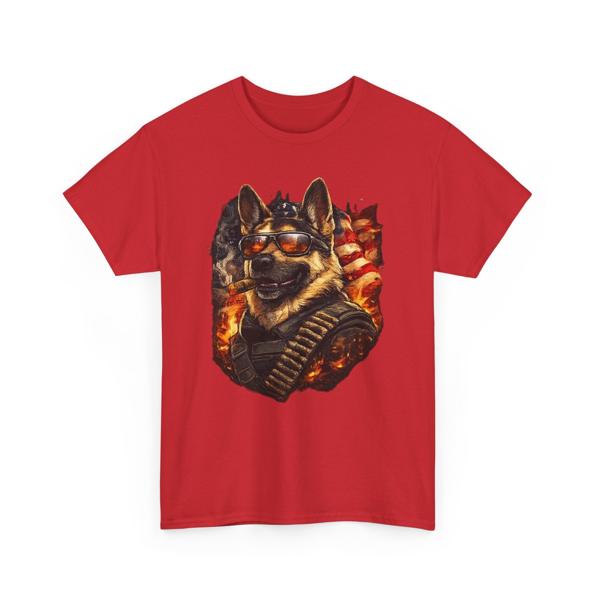 Patriotic Soldier Husky T-Shirt — Military Bandolier Flag Graphic Tee