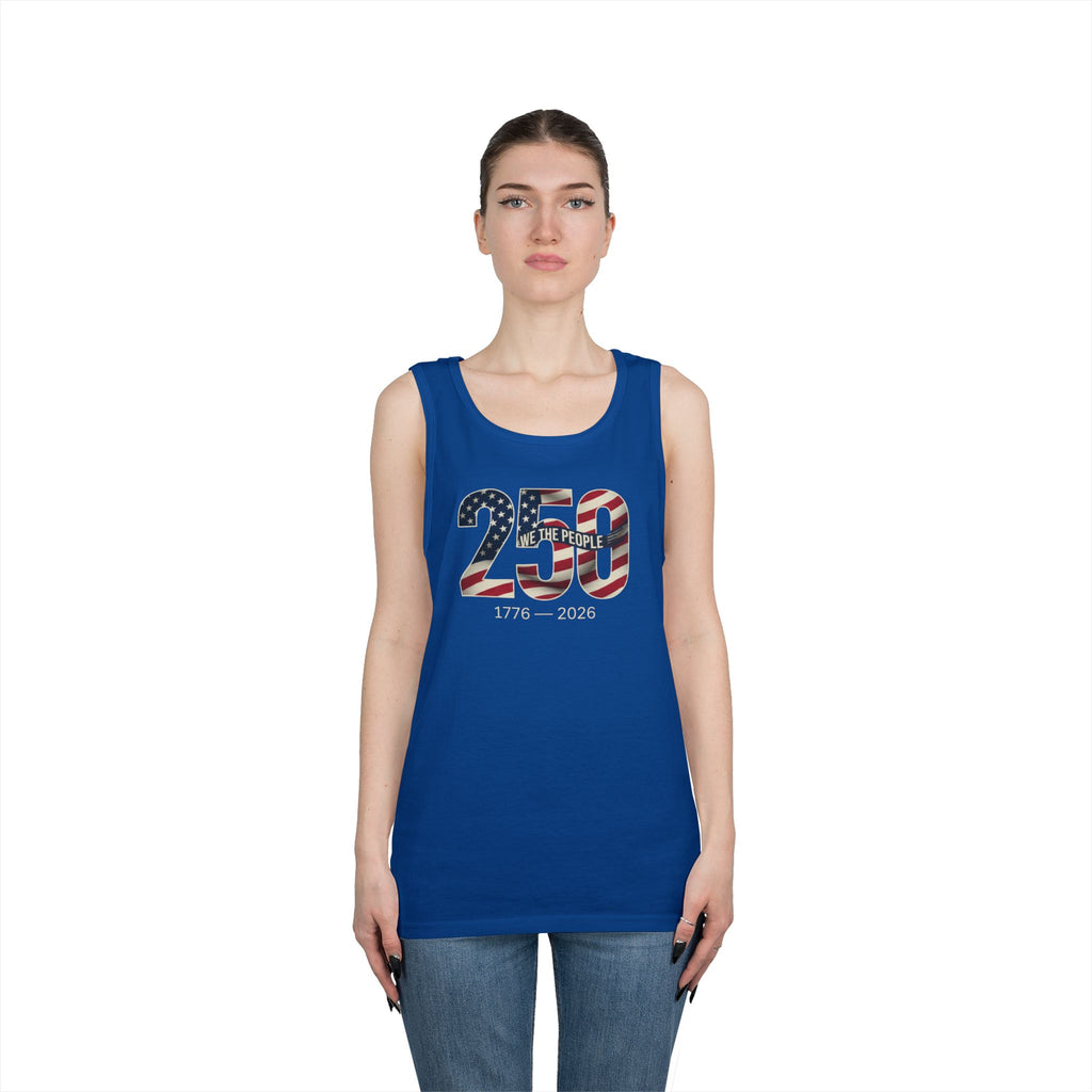 250 The People Patriotic Tank Top — American Flag Number Graphic, Unisex