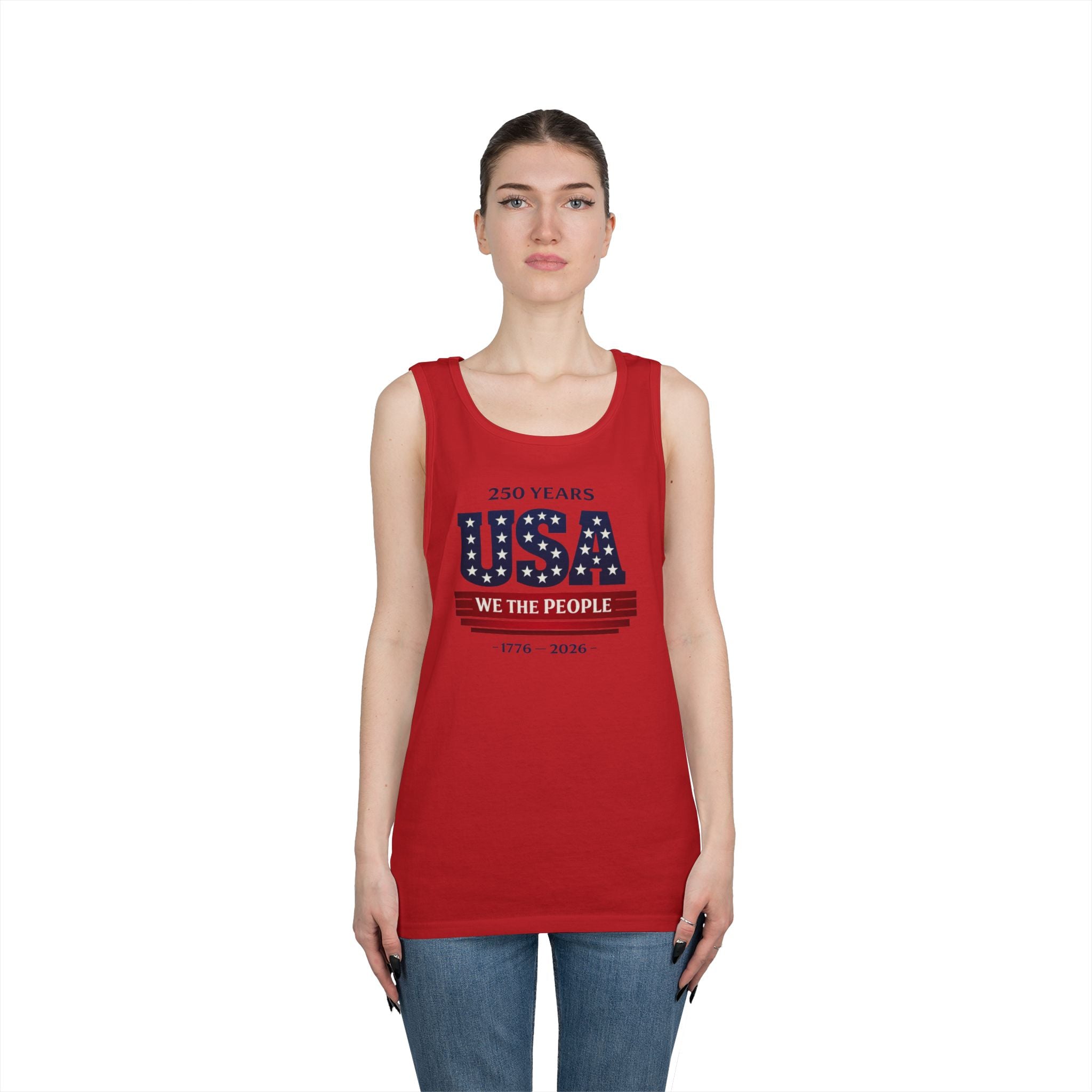 USA 250 Anniversary Tank Top — "We The People" Patriotic Fourth of July Shirt