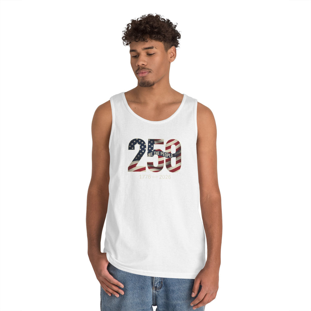 250 The People Patriotic Tank Top — American Flag Number Graphic, Unisex