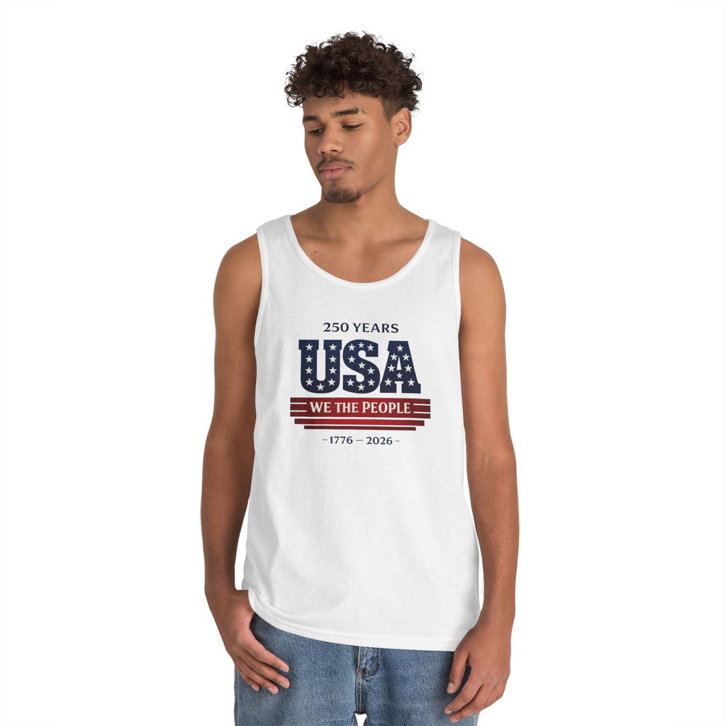 USA 250 Anniversary Tank Top — "We The People" Patriotic Fourth of July Shirt