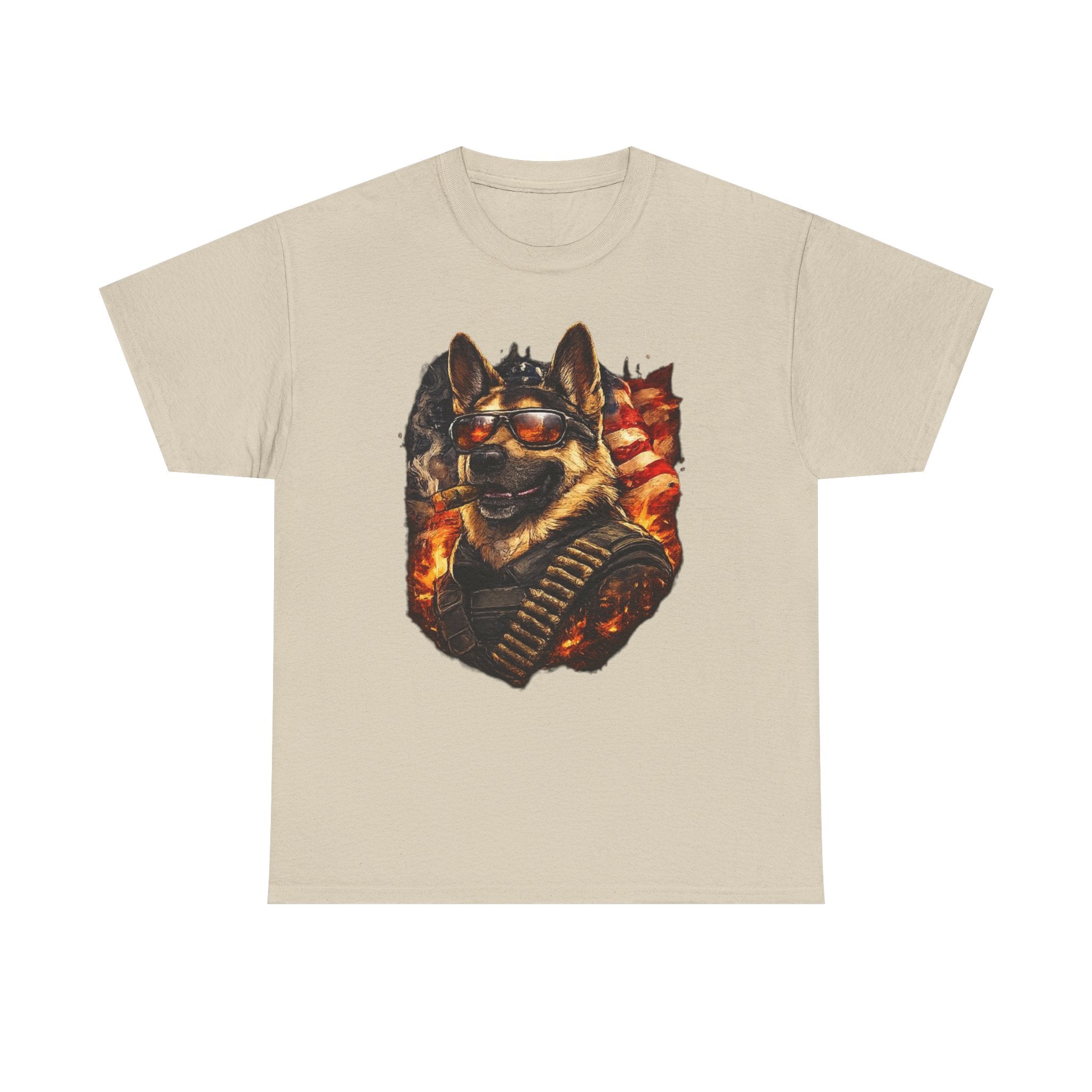 Patriotic Soldier Husky T-Shirt — Military Bandolier Flag Graphic Tee