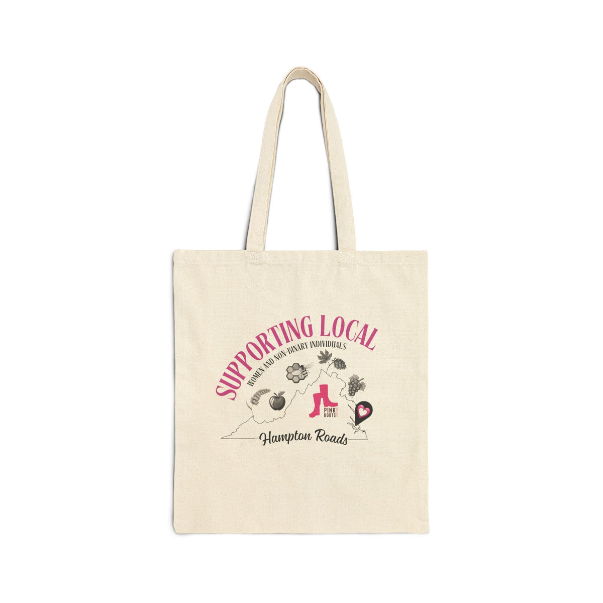 Pink Boots Society Hampton Roads Canvas Tote Bag - Pre order