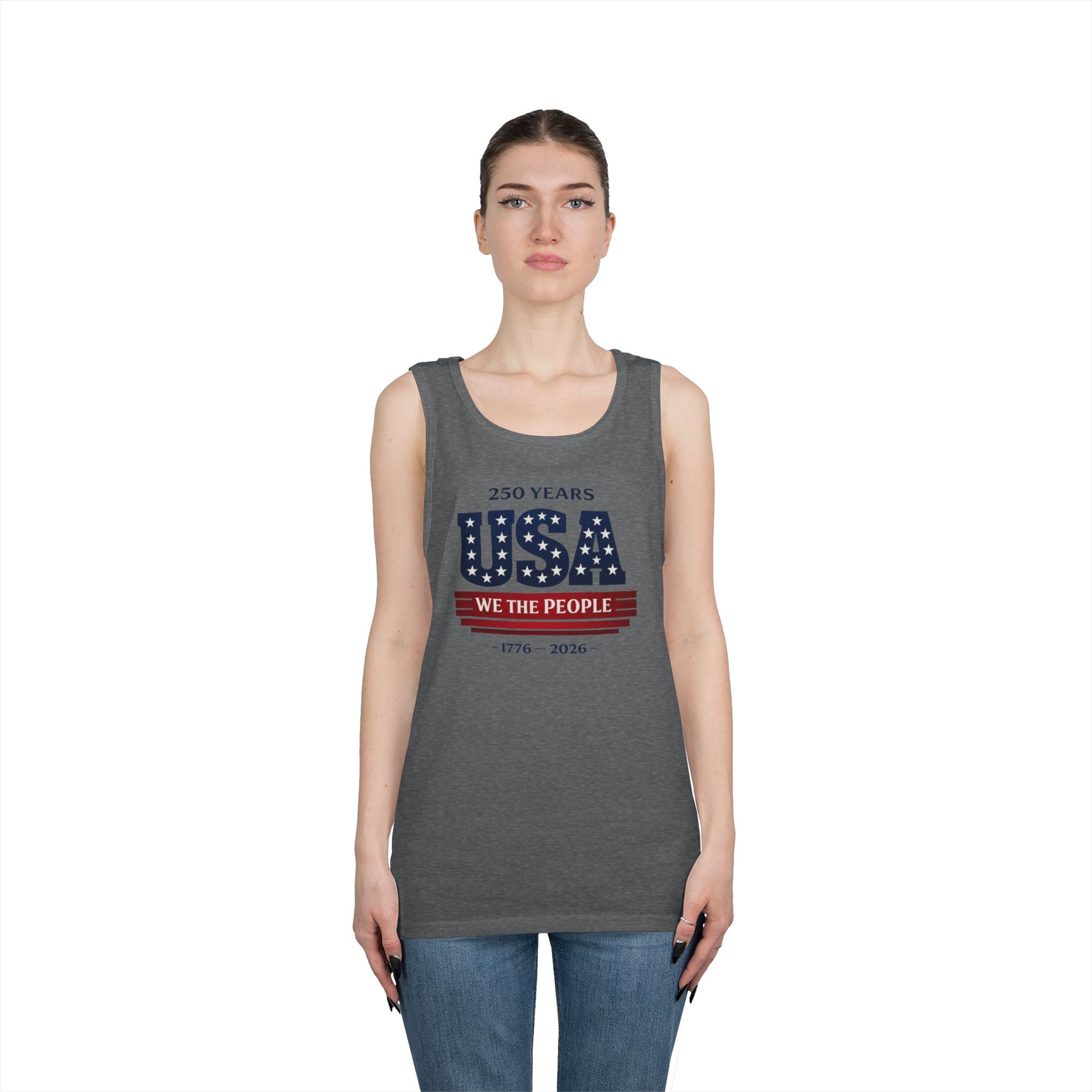 USA 250 Anniversary Tank Top — "We The People" Patriotic Fourth of July Shirt