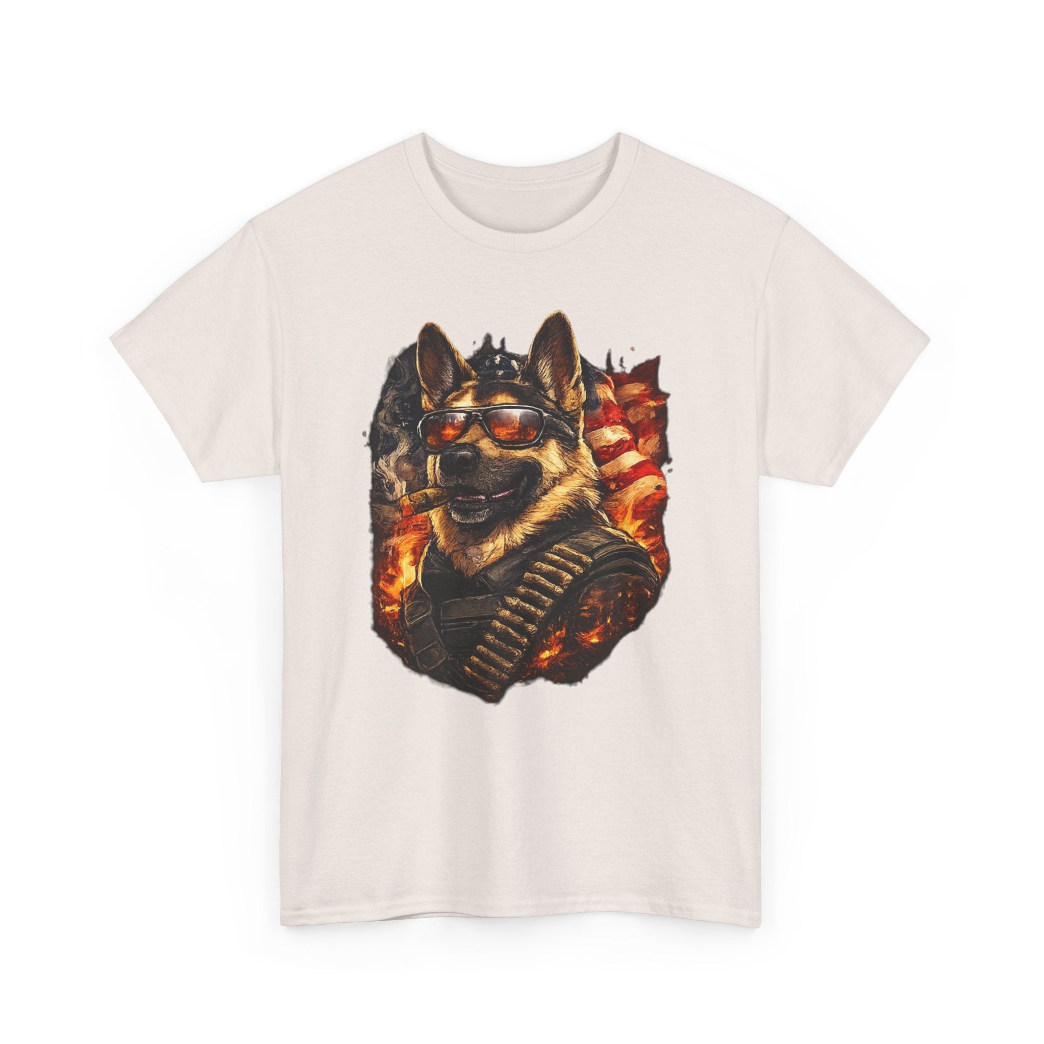 Patriotic Soldier Husky T-Shirt — Military Bandolier Flag Graphic Tee