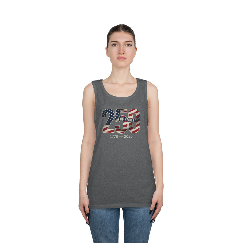 250 The People Patriotic Tank Top — American Flag Number Graphic, Unisex