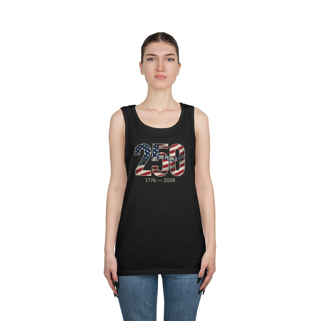 250 The People Patriotic Tank Top — American Flag Number Graphic, Unisex