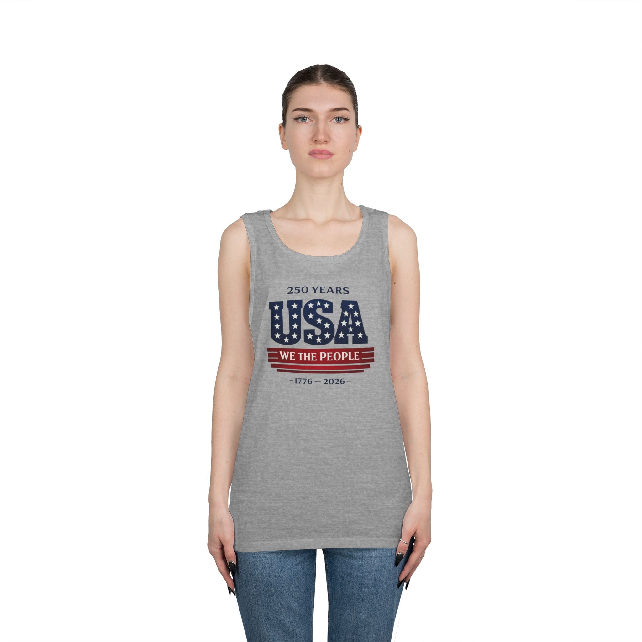 USA 250 Anniversary Tank Top — "We The People" Patriotic Fourth of July Shirt