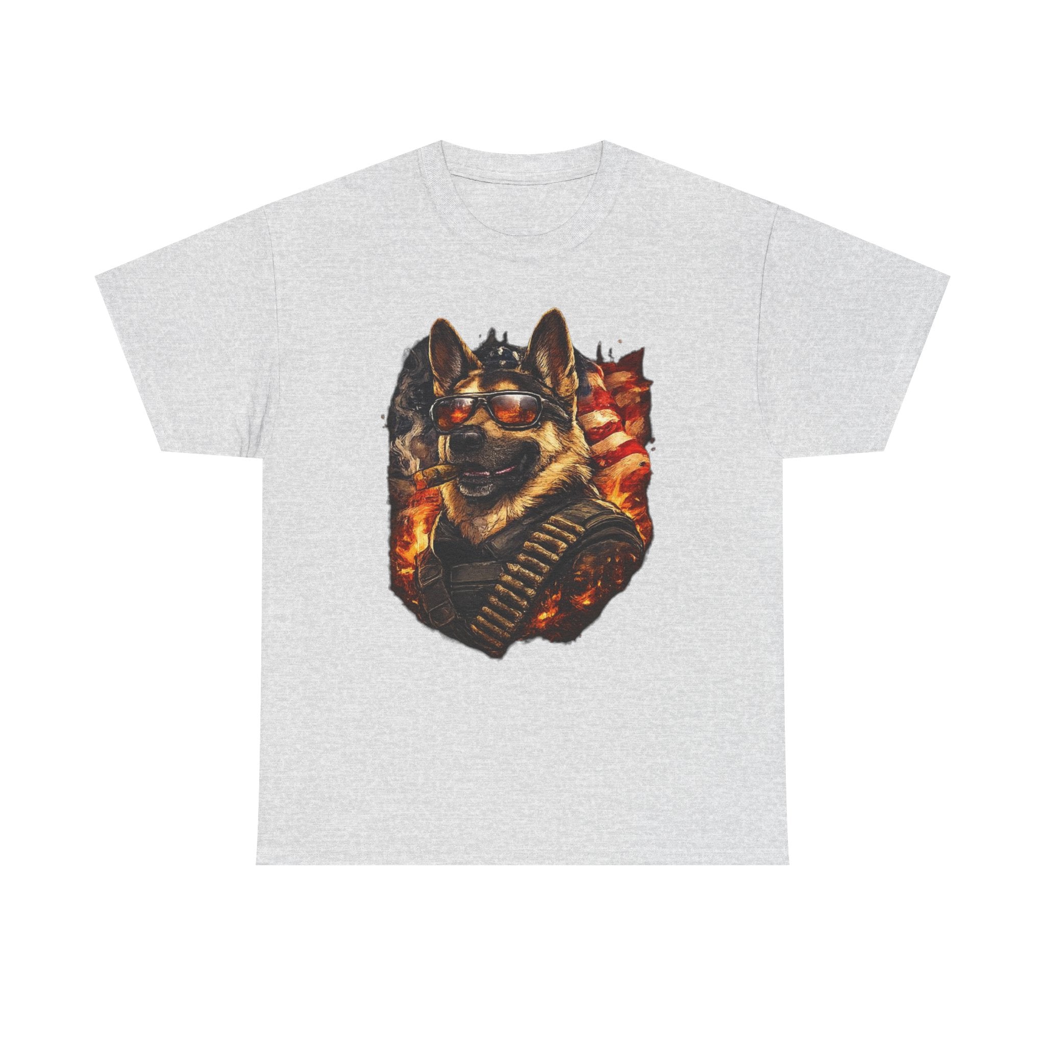 Patriotic Soldier Husky T-Shirt — Military Bandolier Flag Graphic Tee