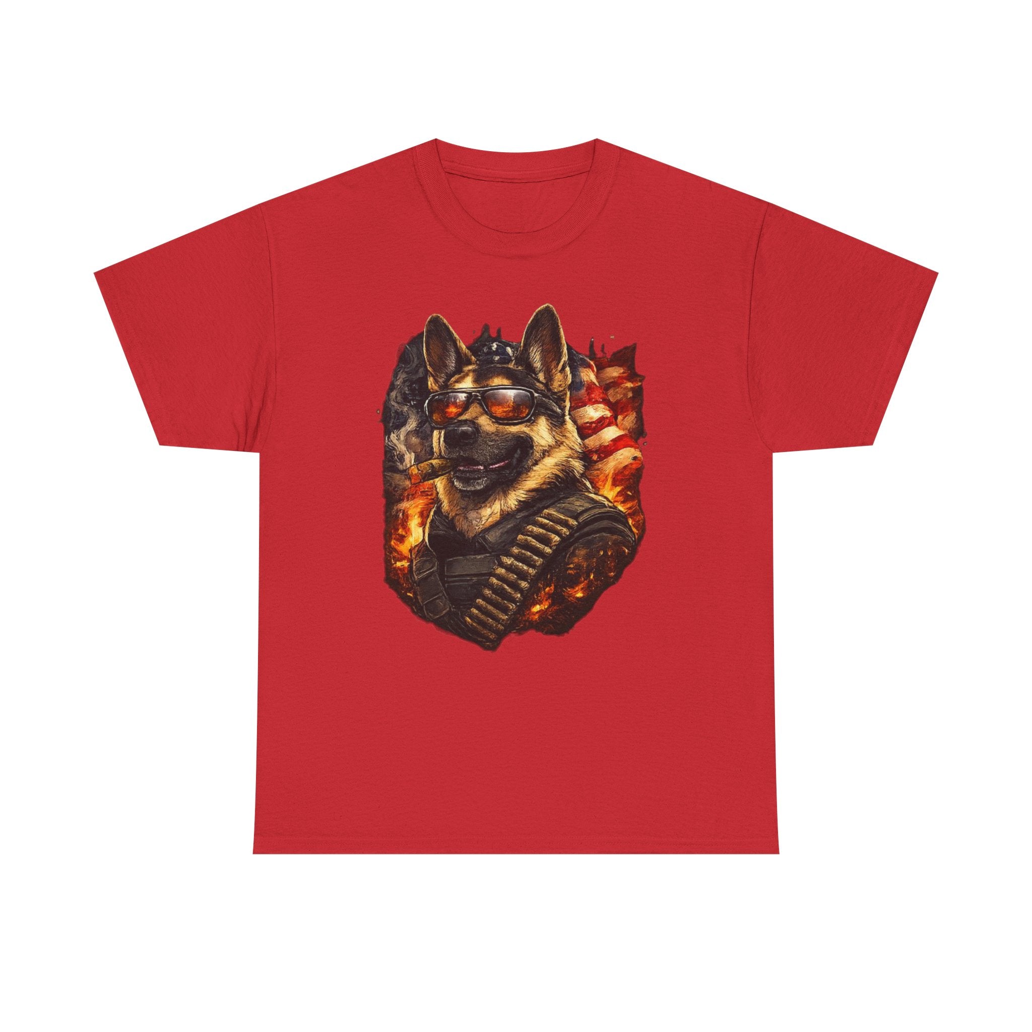 Patriotic Soldier Husky T-Shirt — Military Bandolier Flag Graphic Tee