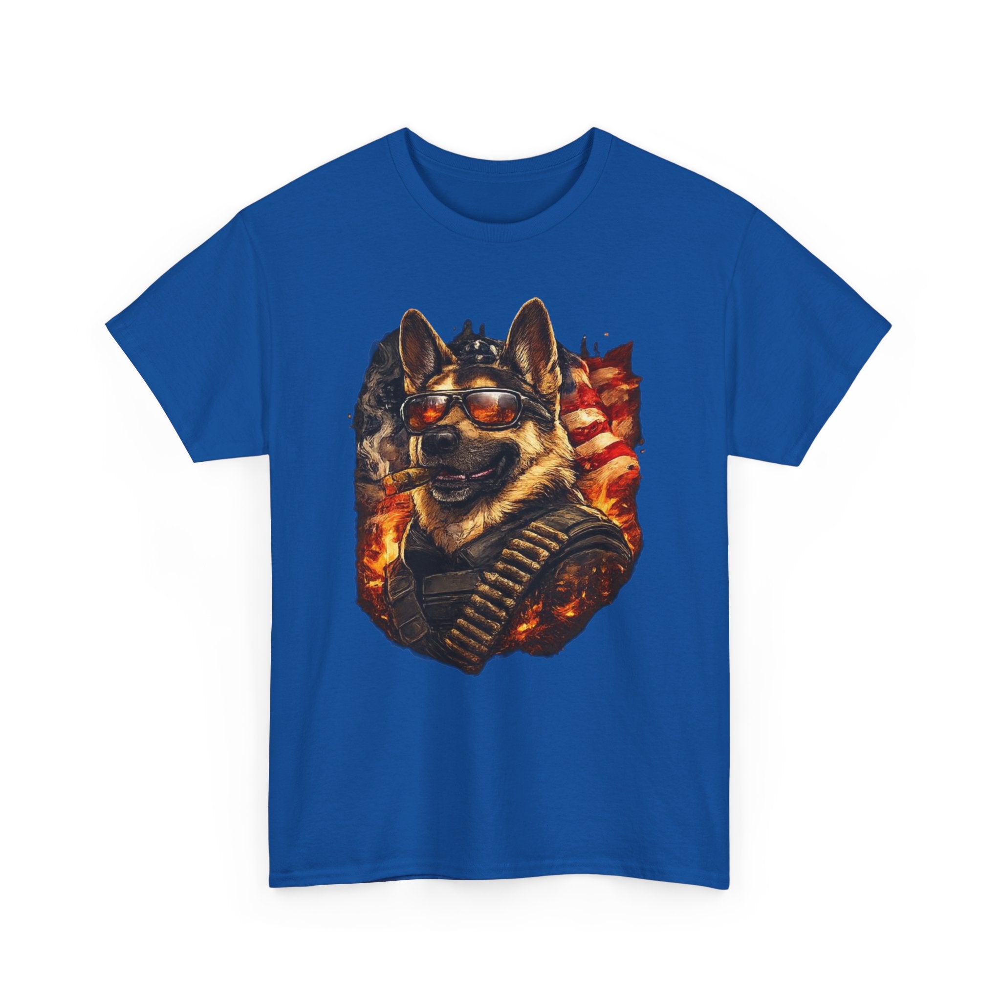 Patriotic Soldier Husky T-Shirt — Military Bandolier Flag Graphic Tee