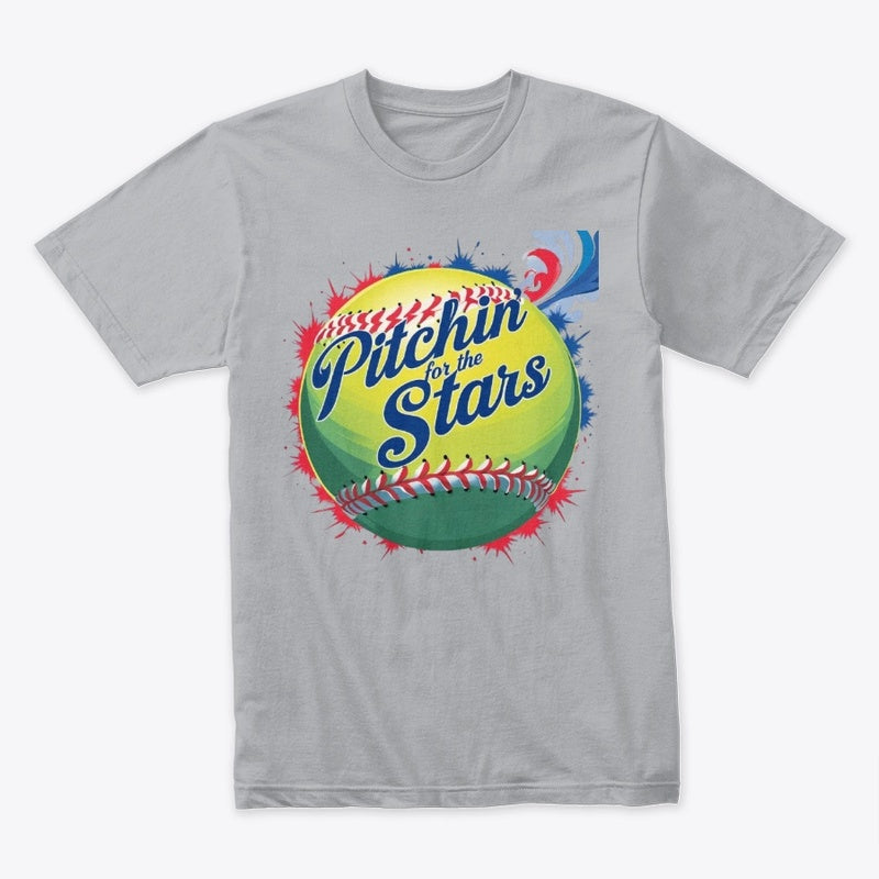 Pitchin' for the Stars T-Shirt – Colorful Softball Graphic Tee for Players & Fans