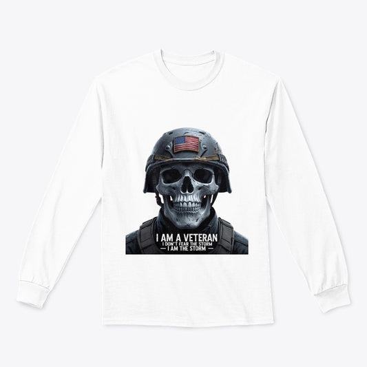 Fearless Veteran Skull Long Sleeves Tee