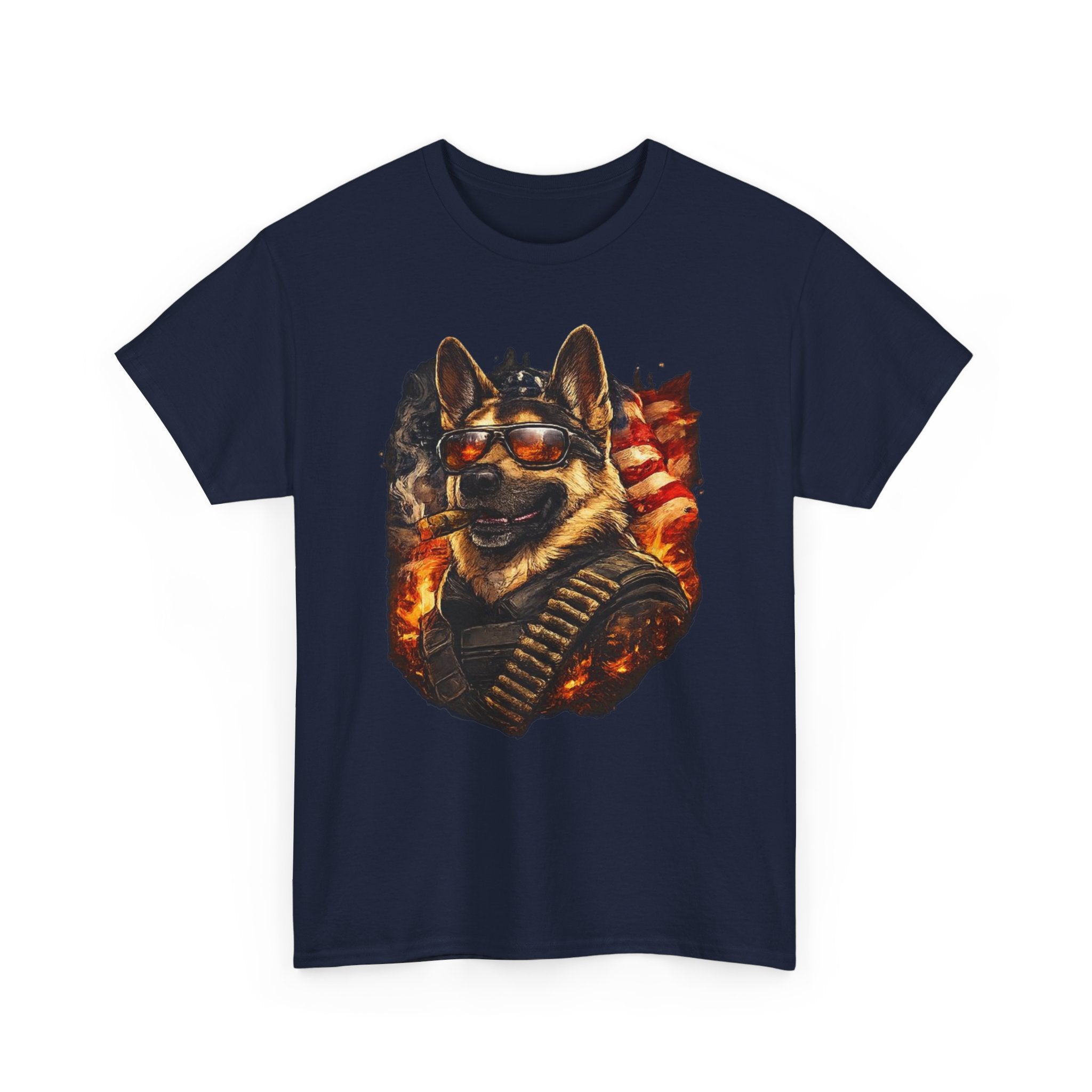 Patriotic Soldier Husky T-Shirt — Military Bandolier Flag Graphic Tee