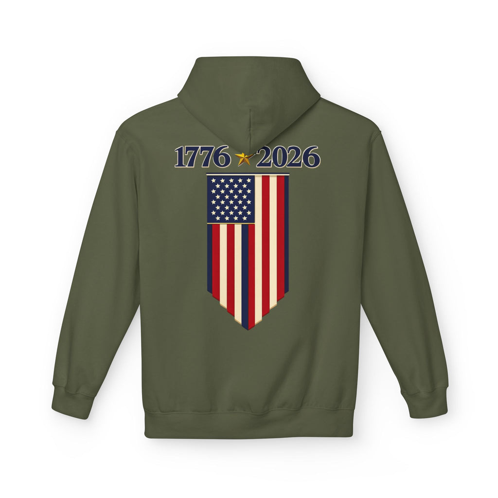 1776–2026 American Flag Hoodie — 250th Independence Anniversary Sweatshirt