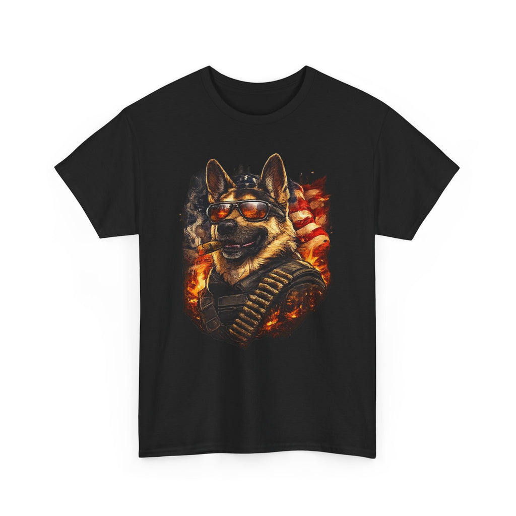 Patriotic Soldier Husky T-Shirt — Military Bandolier Flag Graphic Tee