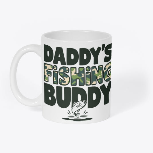 Daddy’s Fishing Buddy Mug – Camo Print Coffee Cup for Outdoorsy Dads