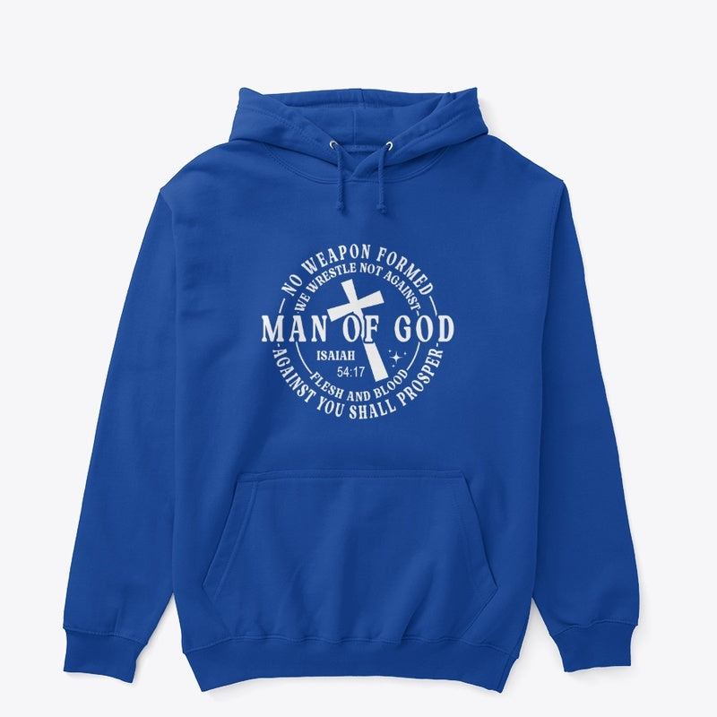 Man of God Isaiah 54:17 Scripture Hoodie – Faith Over Fear