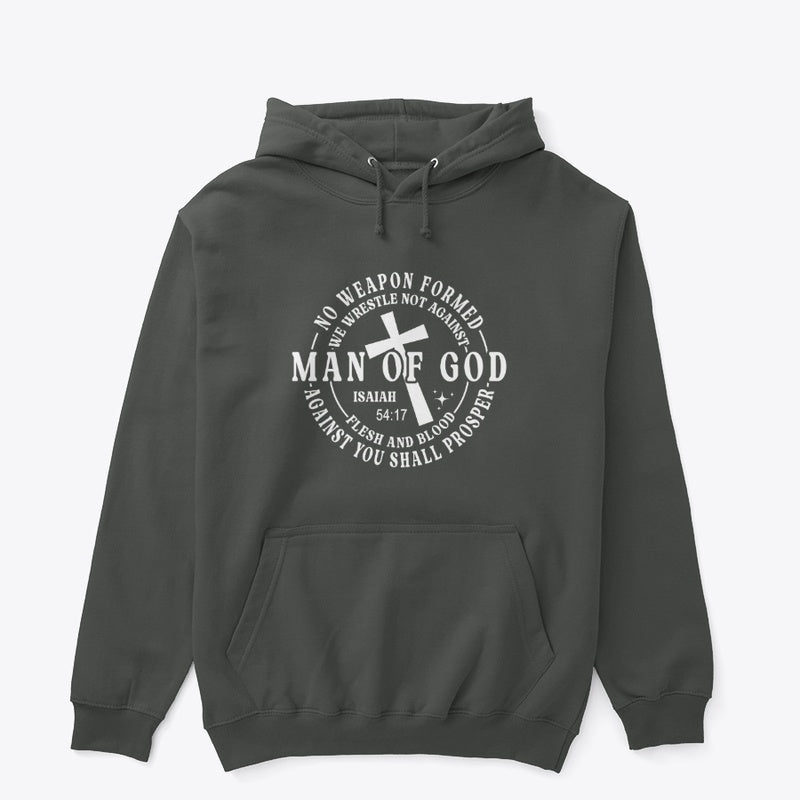 Man of God Isaiah 54:17 Scripture Hoodie – Faith Over Fear