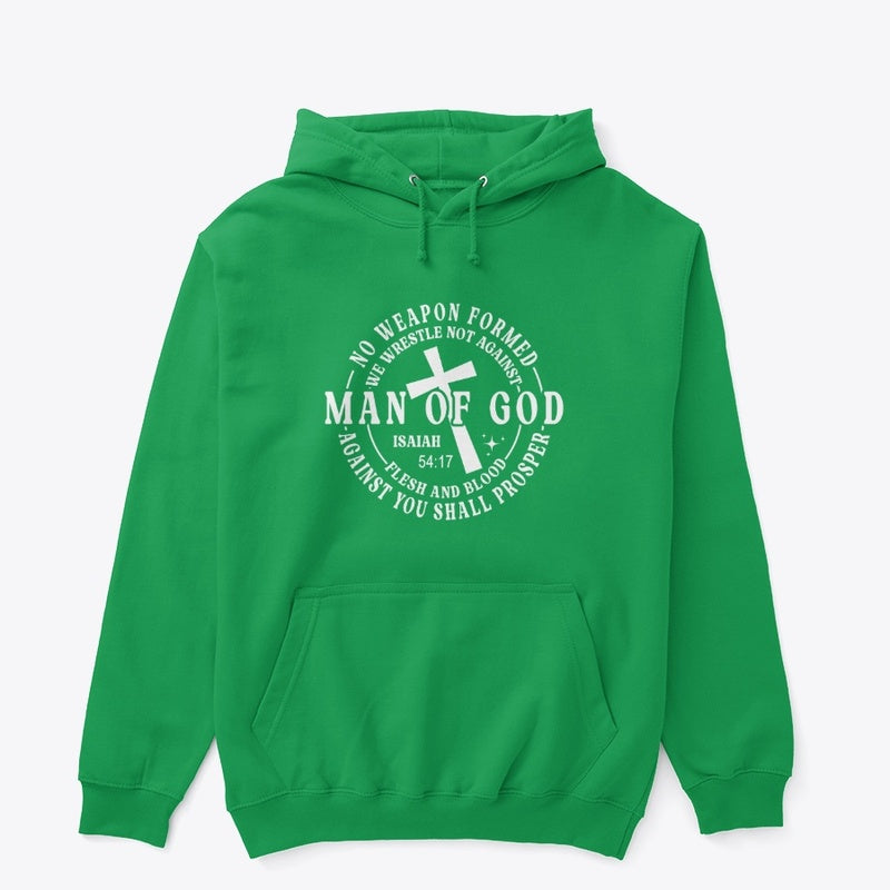 Man of God Isaiah 54:17 Scripture Hoodie – Faith Over Fear