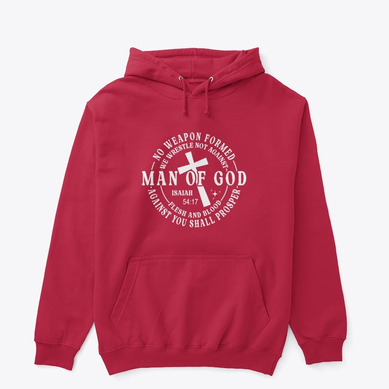 Man of God Isaiah 54:17 Scripture Hoodie – Faith Over Fear