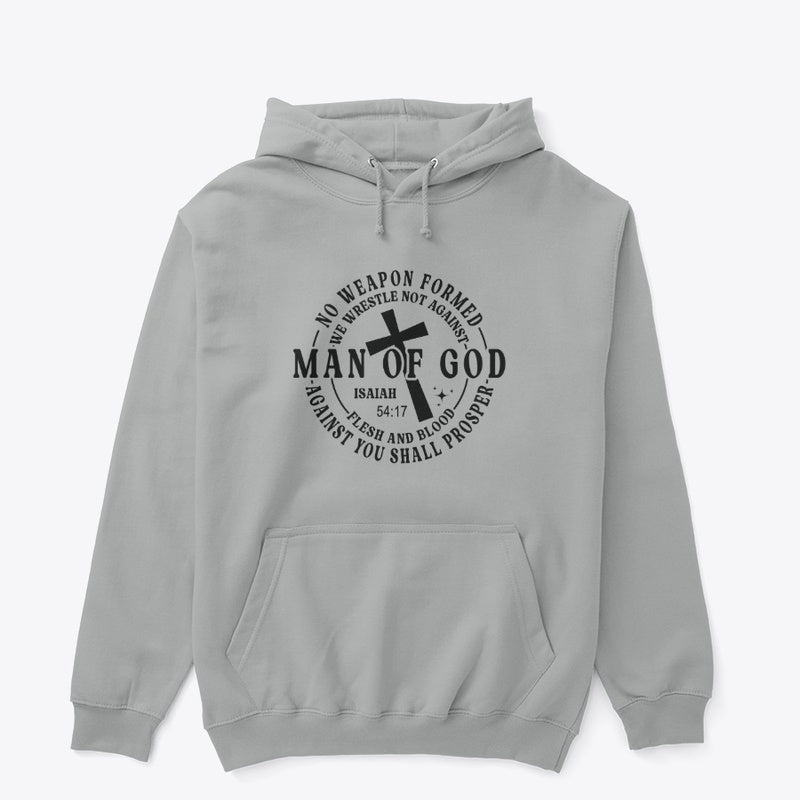Man of God Isaiah 54:17 Scripture Hoodie – Faith Over Fear