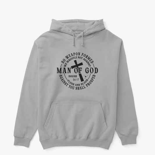 Man of God Isaiah 54:17 Scripture Hoodie – Faith Over Fear