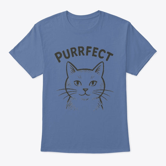 Purrfect Cat Lover T-Shirt – Cute Minimal Sketch Tee