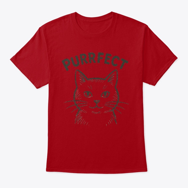 Purrfect Cat Lover T-Shirt – Cute Minimal Sketch Tee