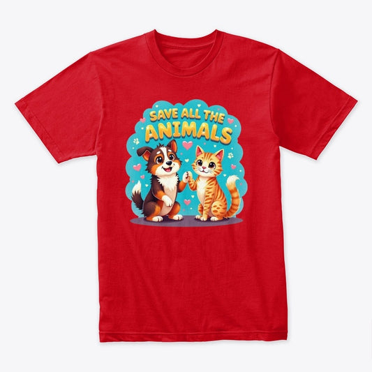 Save All the Animals – Friendly Dog & Cat Rescue Tee