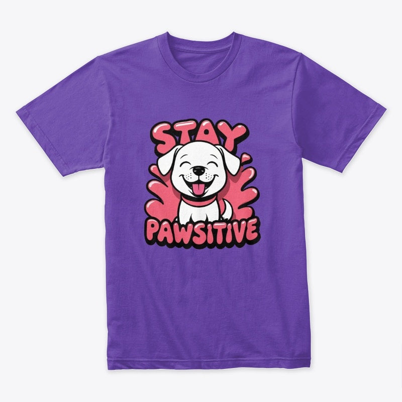 Stay Pawsitive T-Shirt – Cute Motivational Dog Tee for Animal Lovers